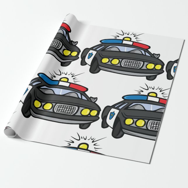 Police Car Wrapping Paper (Unrolled)
