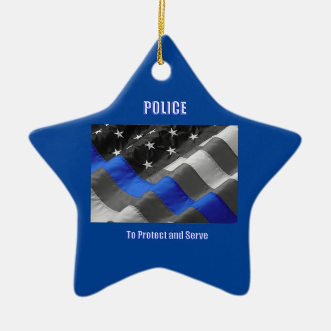 Police Ceramic Tree Decoration (Front)