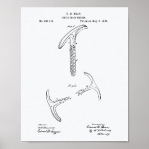 Police Chain Nippers 1884 Patent Art - White Paper Poster