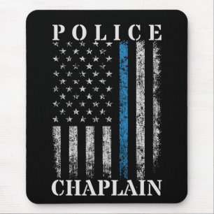 Police Chaplain American Flag Mouse Mat
