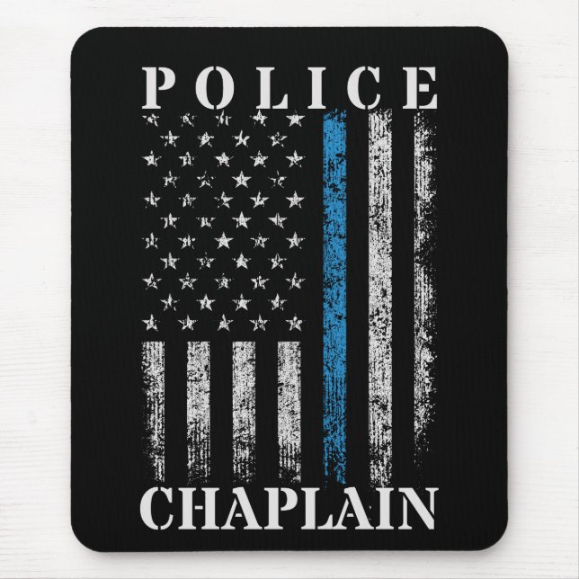 Police Chaplain American Flag Mouse Mat (Front)