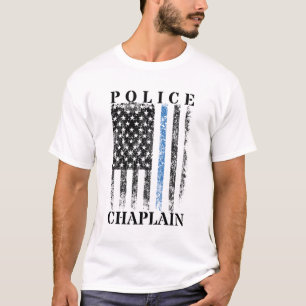 Police Chaplain American USA Flag T-Shirt