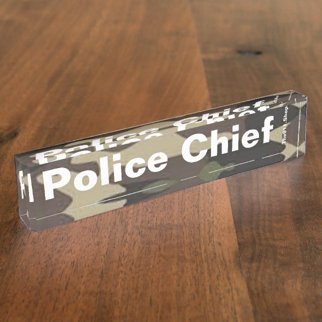 Police Chief camo desk name plate (Side)
