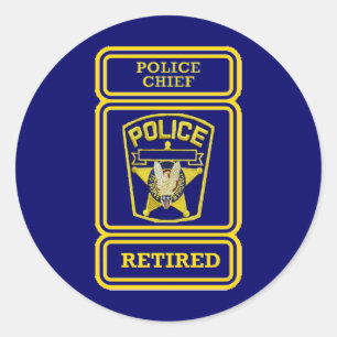 Police Chief Retired Badge Classic Round Sticker