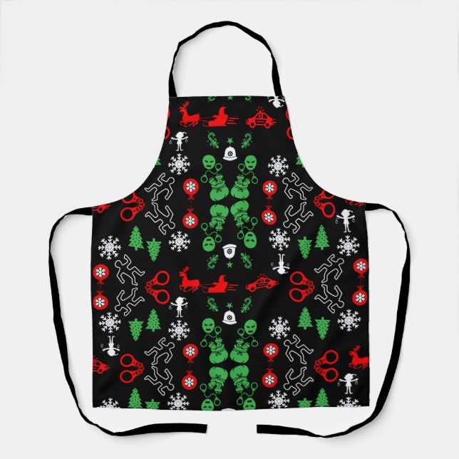 Police Christmas Decorative Apron (Front)