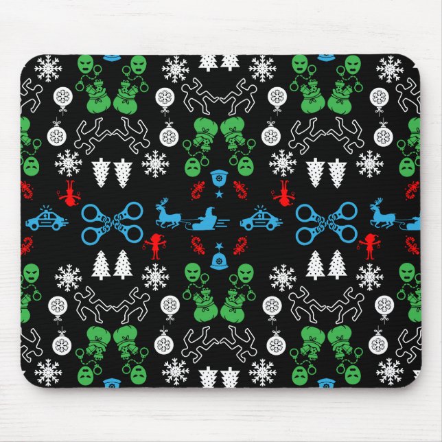 Police Christmas Decorative Mouse Mat (Front)