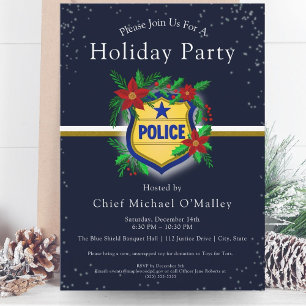 Police Christmas Elegant Holiday Party Invitation