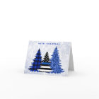 Police Christmas Thin Blue Line Glitter Plaid Tree