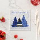 Police Christmas Thin Blue Line Plaid Glitter Tree