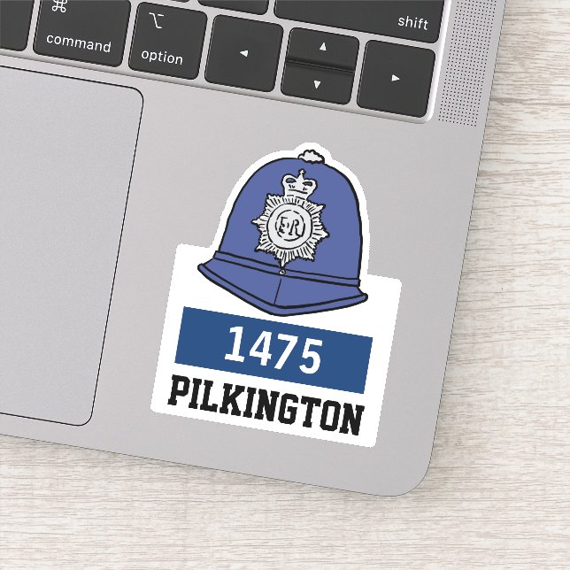 Police Constable Helmet with Name & Number (Detail)