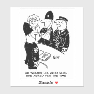 Police Constable Wrist Injury Cartoon.