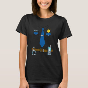 Police Costume Cop Uniform Officer Halloween Women T-Shirt
