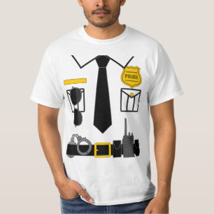 Police Costume For & Adults Halloween Police Offic T-Shirt