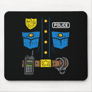 Police Costume Funny Cop Law Enforcement Men Boys Mouse Mat