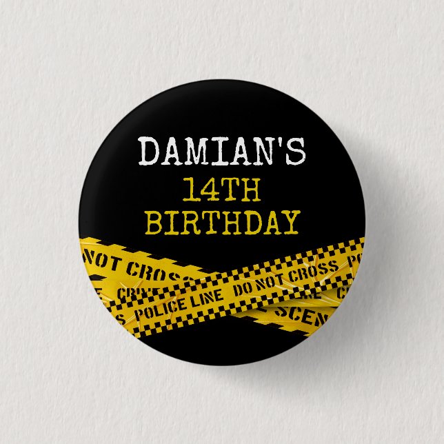 Police Crime Investigation Birthday  3 Cm Round Badge (Front)