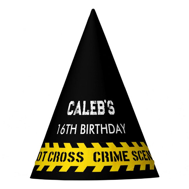 Police Crime Scene Do not cross yellow tapes Party Hat (Front)