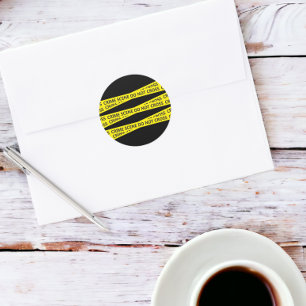 Police Crime Scene Tape  Classic Round Sticker