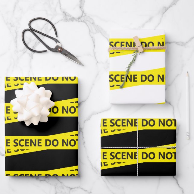 Police Crime Scene Tape  Wrapping Paper Sheet (Front)
