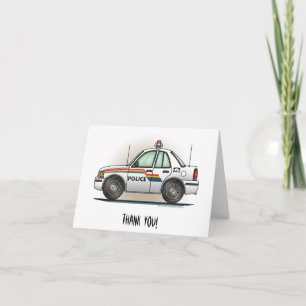 Police Cruiser Car Cop Car Thank You Card