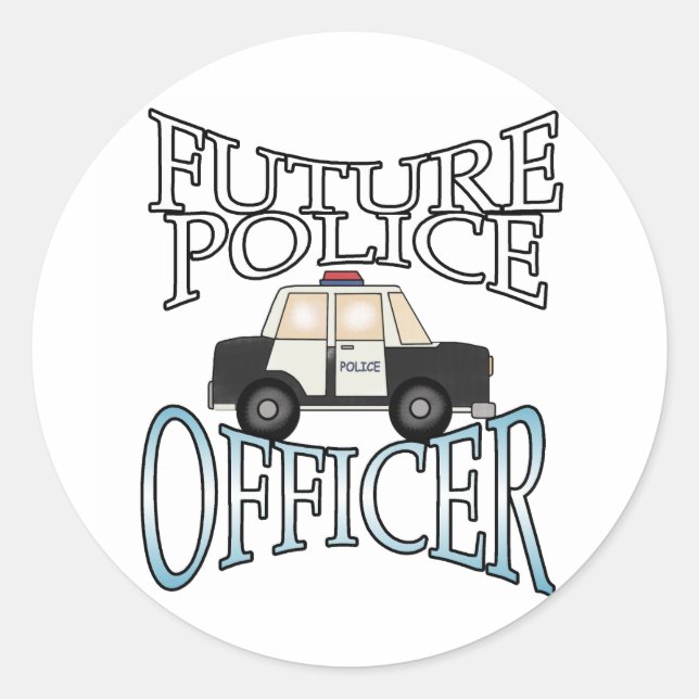 Police Cruiser Future Police Officer Classic Round Sticker (Front)