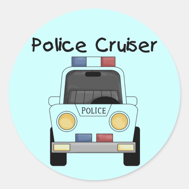 Police Cruiser Tshirts and Gifts Classic Round Sticker (Front)