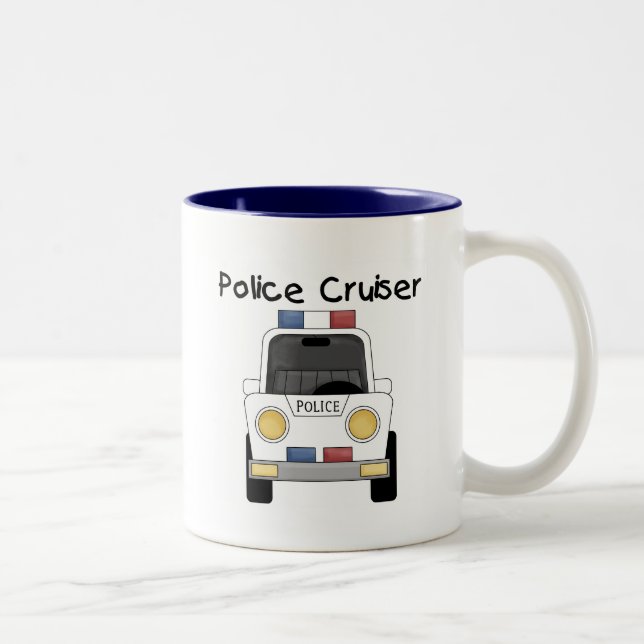 Police Cruiser Tshirts and Gifts Two-Tone Coffee Mug (Right)