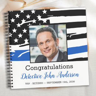 Police Custom Photo Retirement Party Guest Book  