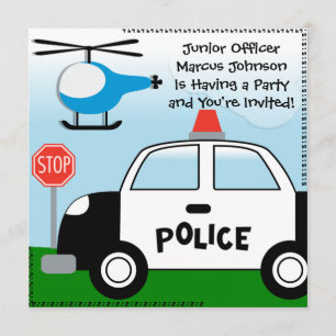 Police Customised Birthday Invitation