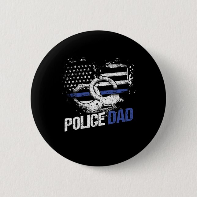 Police Dad Father Policeman Police Officer Cop Gif 6 Cm Round Badge (Front)