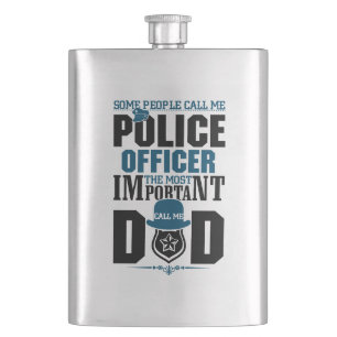 Police Dad   Law Enforcement   Father's Day Hip Flask