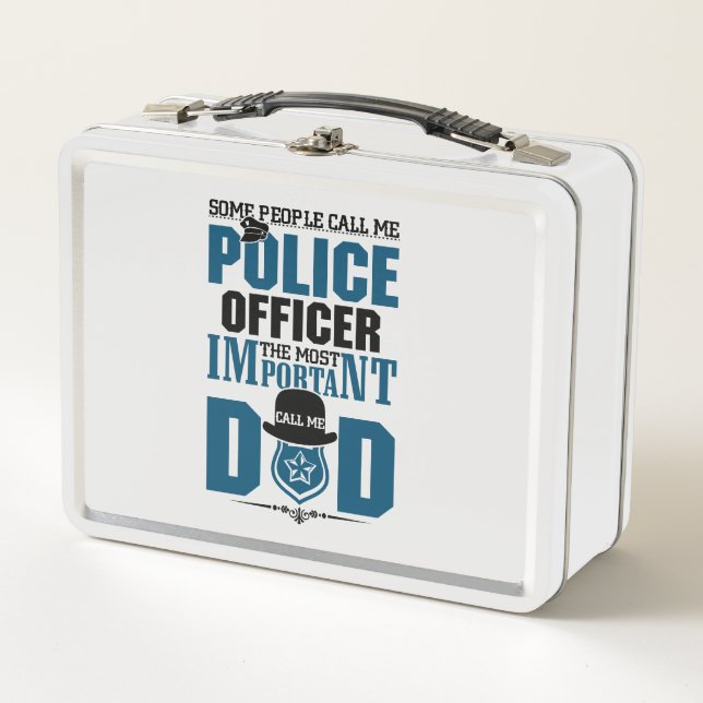 Police Dad | Law Enforcement | Father's Day Metal Lunch Box (Front)