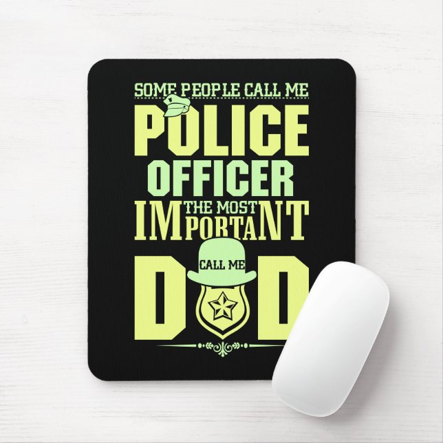 Police Dad | Law Enforcement | Father's Day Mouse Mat (With Mouse)