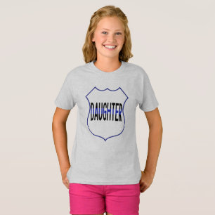 Police Daughter Shield Thin Blue Line Girls'  T-Shirt