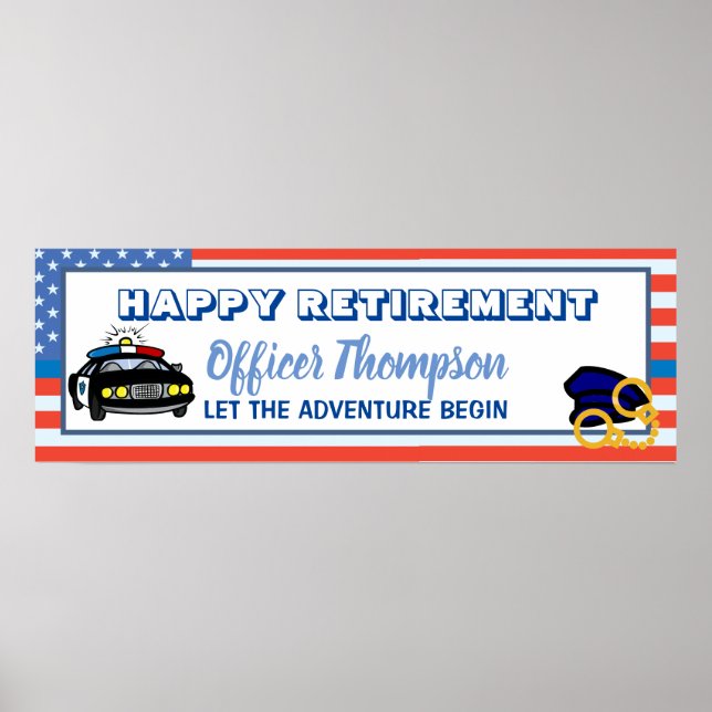 Police Department American Flag Retirement Poster (Front)