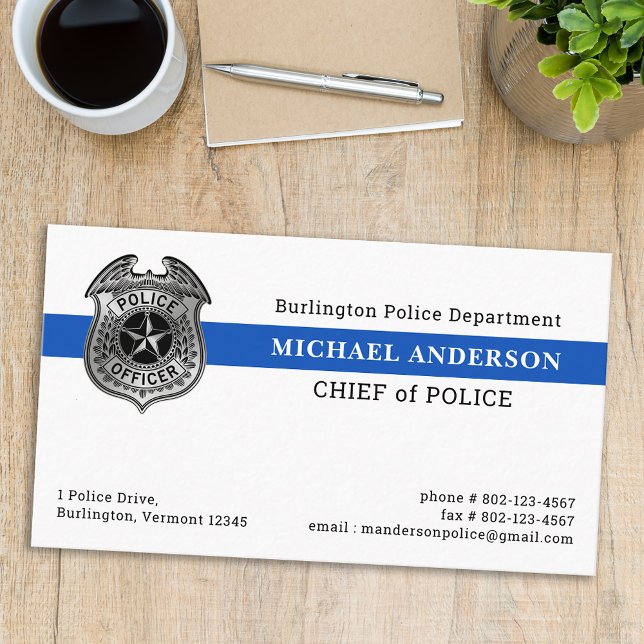 Police Department Custom Law Enforcement Emblem Business Card (Creator Uploaded)