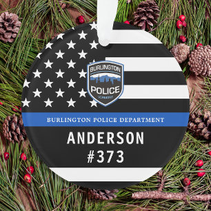 Police Department Custom Logo Blue Law Enforcement Ornament