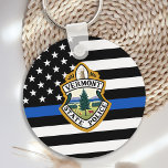 Police Department Custom Logo Law Enforcement  Key Ring<br><div class="desc">Thin Blue Line Police Department Keychain - American flag in Police Flag colours, modern black and blue design . Customise with your department logo, and personalise with police officers name. This personalised law enforcement keychain is perfect for police departments and law enforcement officers, promotional ideas, or gifts to your police...</div>