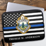 Police Department Custom Logo Law Enforcement  Laptop Sleeve<br><div class="desc">Thin Blue Line Police Department laptop sleeve - American flag in Police Flag colours, modern black and blue design . Customise with your department logo, and personalise with police officers name. This personalised law enforcement laptop sleeve is perfect for police departments and law enforcement . COPYRIGHT © 2020 Judy Burrows,...</div>