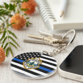 Police Department Custom Logo Name Law Enforcement Key Ring (Front Right)