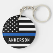 Police Department Custom Logo Name Law Enforcement Key Ring (Back)