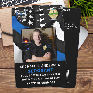 Police Department Custom Logo Photo Officer ID  ID Badge