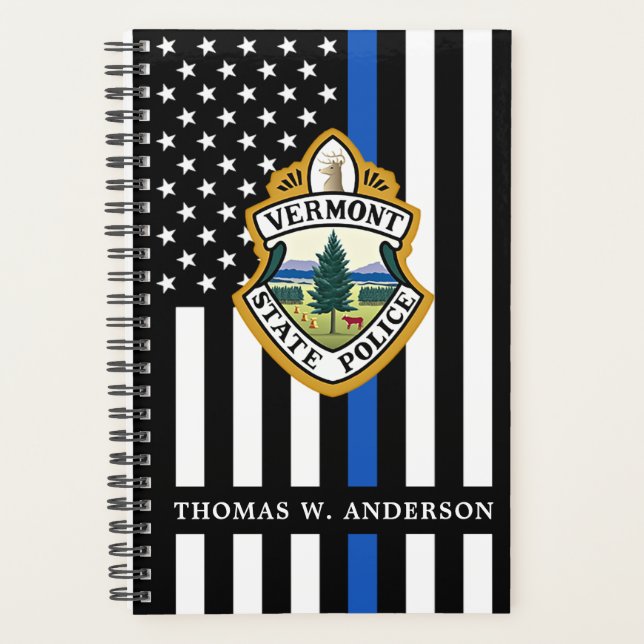 Police Department Custom Logo Thin Blue Line Planner (Front)