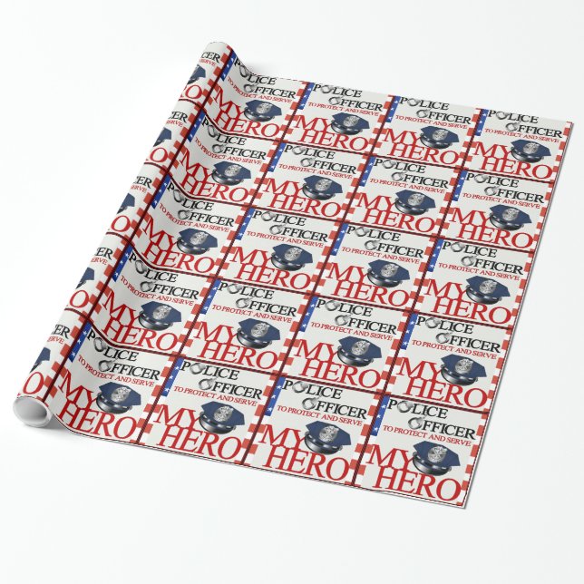 Police Department Gift Wrap - SRF (Unrolled)