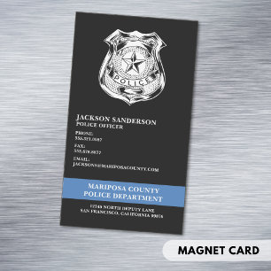 Police Department Law Enforcement Officer Logo Magnetic Business Card