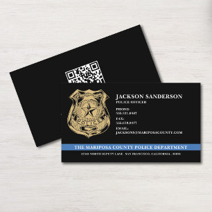 Police Department Law Enforcement QR Code Logo Business Card