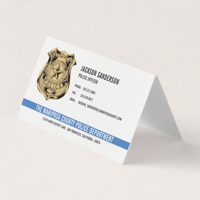 Police Department Logo Law Enforcement Officer Business Card (Front)
