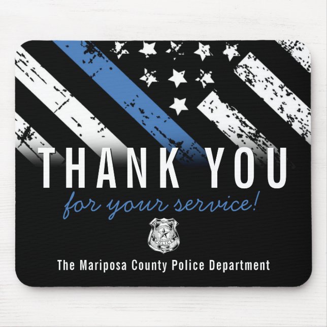 Police Department Officer Enforcement Thank You Mouse Mat (Front)