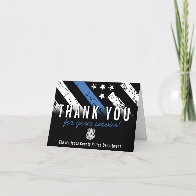 Police Department Officer First Responder Thank You Card (Front)