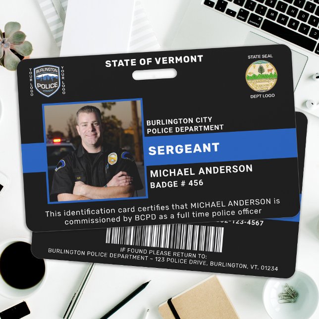 Police Department Personalised Photo Officer ID ID Badge (Creator Uploaded)