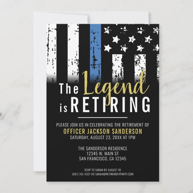 Police Department Retirement Law Enforcement Invitation (Front)